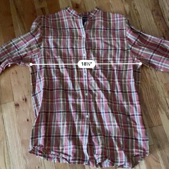 Lauren Ralph Lauren Linen Plaid Blouse Red and Green - Picture 12 of 12